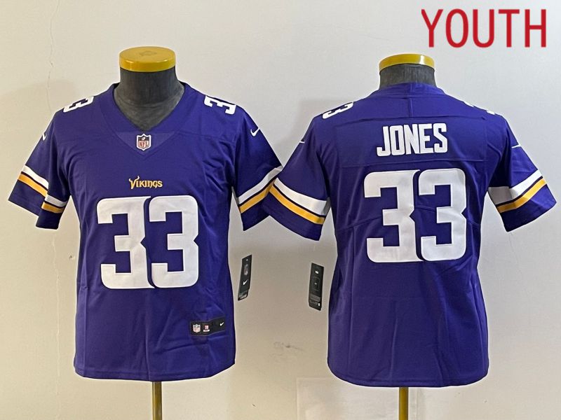 Youth Minnesota Vikings 33 Jones Purple 2024 Nike Vapor Untouchable Limited NFL Jersey
